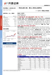 公司一季报点评报告：一季度业绩大增，煤化工释放业绩弹性