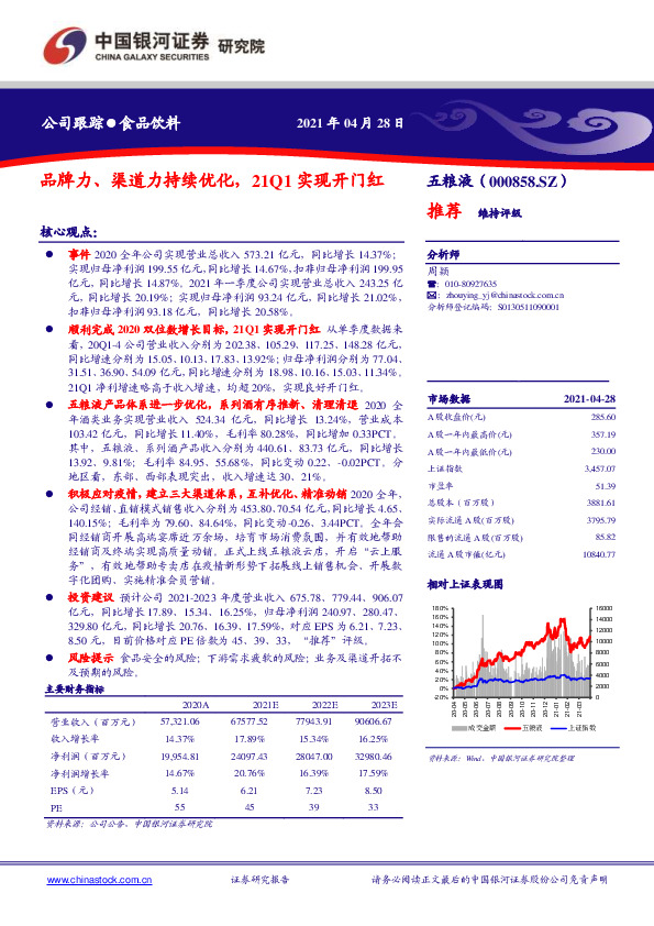 品牌力、渠道力持续优化，21Q1实现开门红