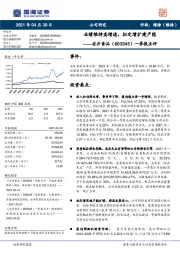 一季报点评：业绩维持高增速，拟定增扩建产能