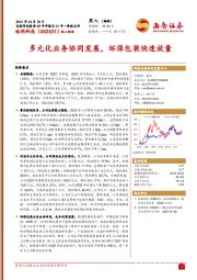 多元化业务协同发展，环保包装快速放量