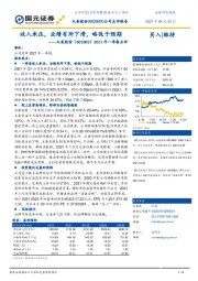 2021年一季报点评:收入承压,业绩有所下滑,略低于预期