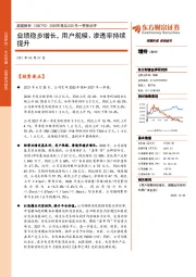 2020年报及2021年一季报点评:业绩稳步增长,用户规模、渗透率持续提升