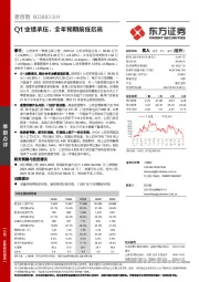 Q1业绩承压,全年预期前低后高