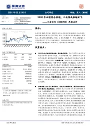 年报点评：2020年业绩符合预期，三安集成振翅欲飞