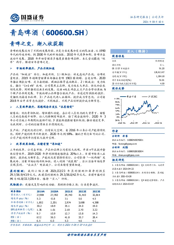青啤之变，渐入收获期