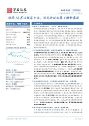 视觉AI算法领军企业，技术外延拓展下游新赛道