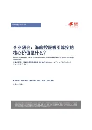 企业研究：海航控股吸引战投的核心价值是什么？