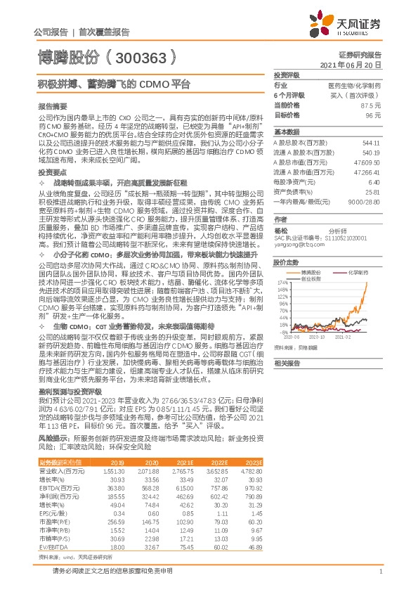 积极拼搏、蓄势腾飞的CDMO平台
