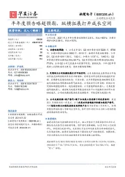 半年度预告略超预期,纵横拓展打开成长空间