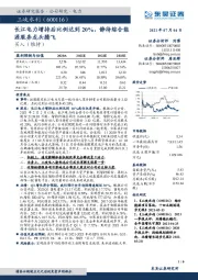 长江电力增持后比例达到20%，静待综合能源服务龙头腾飞