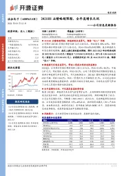 公司信息更新报告:2021H1业绩略超预期,全年高增长无忧
