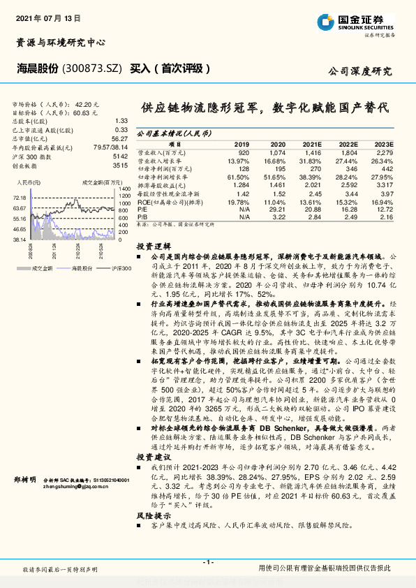 供应链物流隐形冠军，数字化赋能国产替代