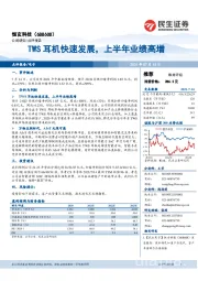 TWS耳机快速发展,上半年业绩高增