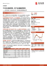半年度业绩预告点评:半年报业绩超预期,新产品放量值得期待