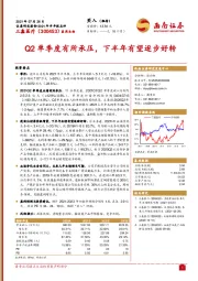 Q2单季度有所承压，下半年有望逐步好转
