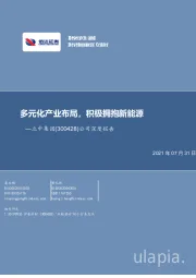 公司深度报告：多元化产业布局，积极拥抱新能源