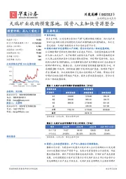 天瑞矿业收购预案落地，国资入主加快资源整合