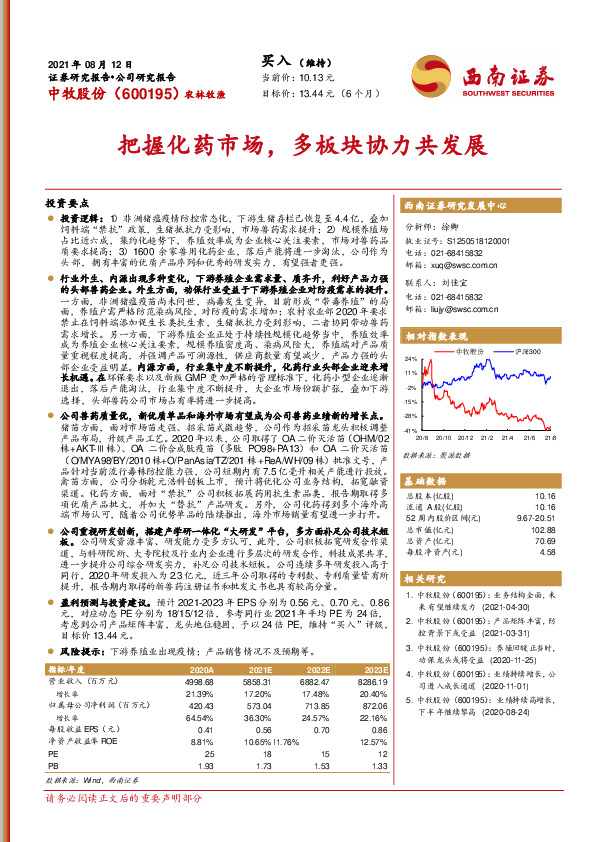 把握化药市场，多板块协力共发展
