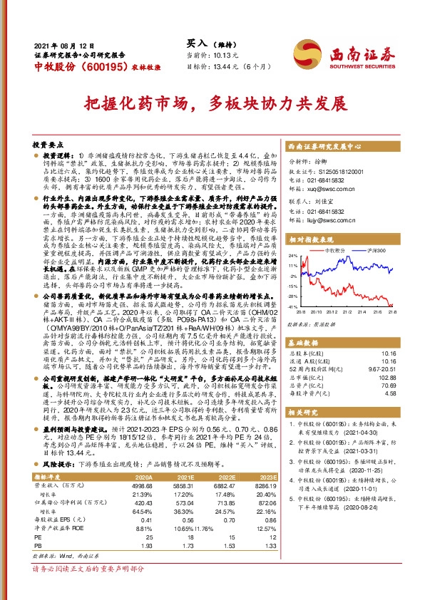 把握化药市场，多板块协力共发展