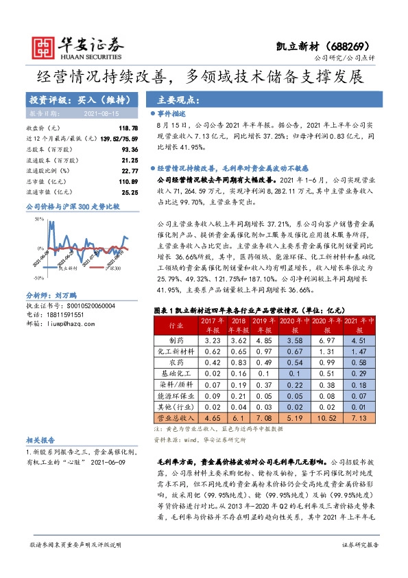 经营情况持续改善，多领域技术储备支撑发展
