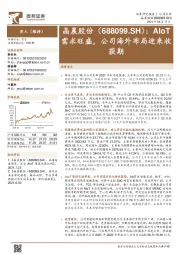 AIoT需求旺盛,公司海外布局迎来收获期
