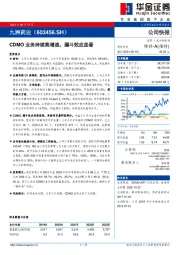 CDMO业务持续高增速，漏斗效应显著