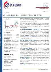 Q2扣非业绩高速增长，计划发行可转债继续扩充产能