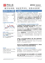 Q2符合预期，渠道变革深化，高潜品类高增