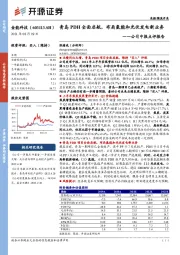 公司中报点评报告：青岛PDH全面启航，布局氢能和光伏发电新业务