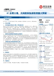 H1业绩大增，光刻胶刻蚀液取得重大突破