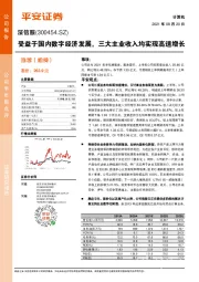 受益于国内数字经济发展,三大主业收入均实现高速增长