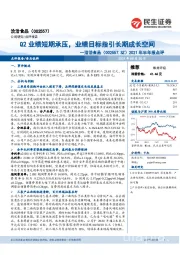 2021年半年报点评：Q2业绩短期承压，业绩目标指引长期成长空间