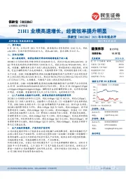 2021年半年报点评：21H1业绩高速增长，经营效率提升明显