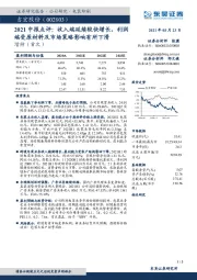 2021中报点评：收入端延续较快增长，利润端受原材料及市场策略影响有所下滑