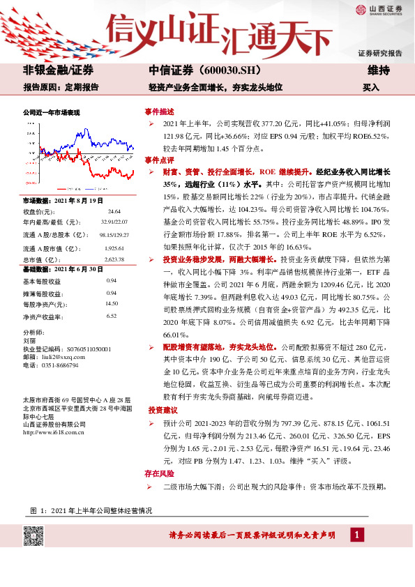 轻资产业务全面增长，夯实龙头地位