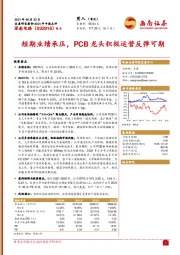 短期业绩承压，PCB龙头积极运营反弹可期