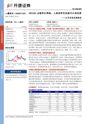 公司信息更新报告:2021H1业绩符合预期,上游原料布局提升头部优势