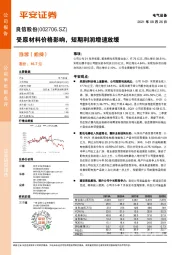 受原材料价格影响，短期利润增速放缓