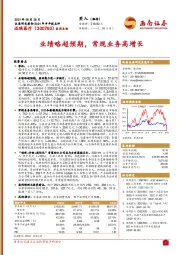 业绩略超预期，常规业务高增长