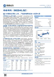 Q2业绩接近预告上限,产能持续释放核心优势巩固