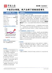 中报符合预期，新产品新下游维持高增长