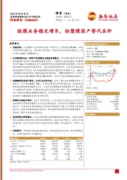 胶膜业务稳定增长,铝塑膜国产替代在即