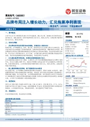 中报业绩点评:品牌布局注入增长动力,汇兑拖累净利表现