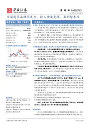 全渠道多品牌齐发力，收入增速亮眼，盈利暂承压