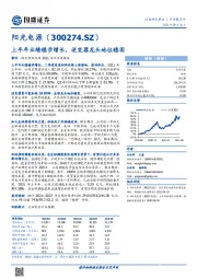 上半年业绩稳步增长，逆变器龙头地位稳固