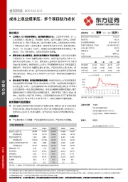 成本上涨业绩承压,多个项目助力成长
