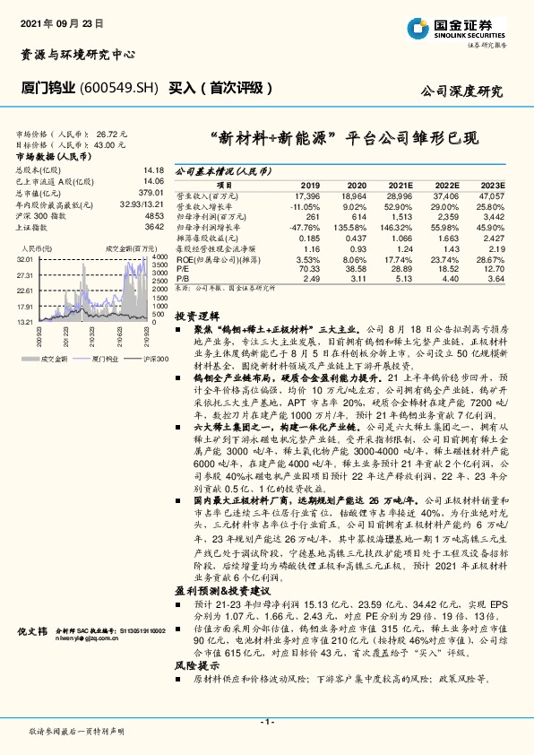 “新材料+新能源”平台公司雏形已现