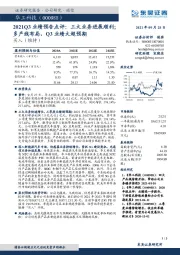 2021Q3业绩预告点评：三大业务进展顺利；多产线布局，Q3业绩大超预期