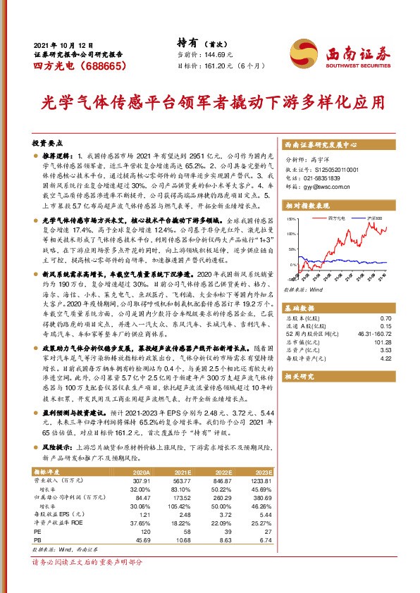 光学气体传感平台领军者撬动下游多样化应用