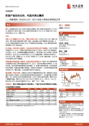 2021年前三季度业绩预告点评：新建产能投放加快，吨盈利高位震荡